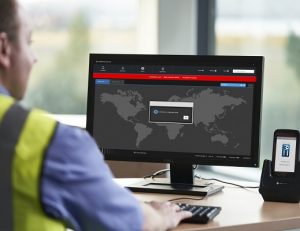 Card and biometric door entry systems: gallery image: CEM_S3050-In_use_docked_600x400