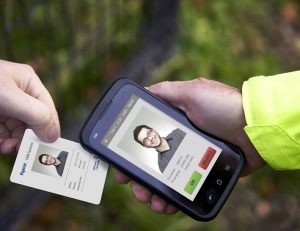 Card and biometric door entry systems: gallery image: CEM_S3050-In_use_image_on_swipe-568x378