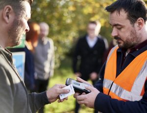 Card and biometric door entry systems: gallery image: CEM_S3050-In_use_mustering_600x400