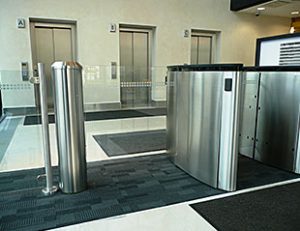 visitor management system with glass gate