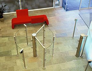 visitor management system with glass gate