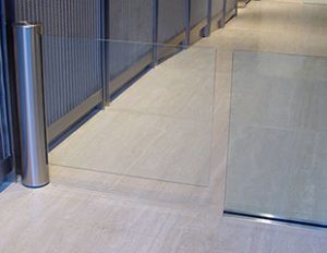 visitor management system with glass gate