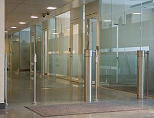 visitor management system with glass gate