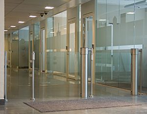 visitor management system with glass gate